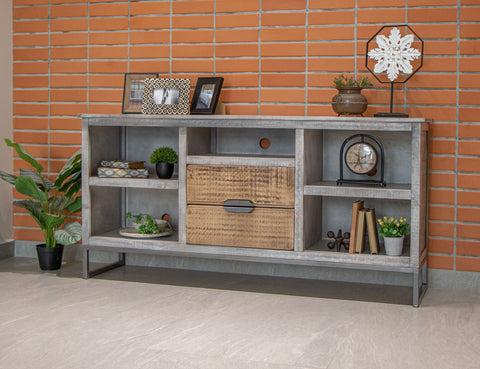 Mita - TV Stand / Console - Honey Brown / Light Gray - Premium TV Stands from International Furniture Direct - Just $837.50! Shop now at brett interiors