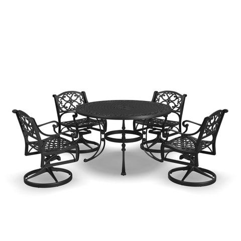 Sanibel - 48" Metal Outdoor Dining Set - Swivel Chairs - Premium 5 Piece Outdoor Sets from Homestyles - Just $3832.48! Shop now at brett interiors