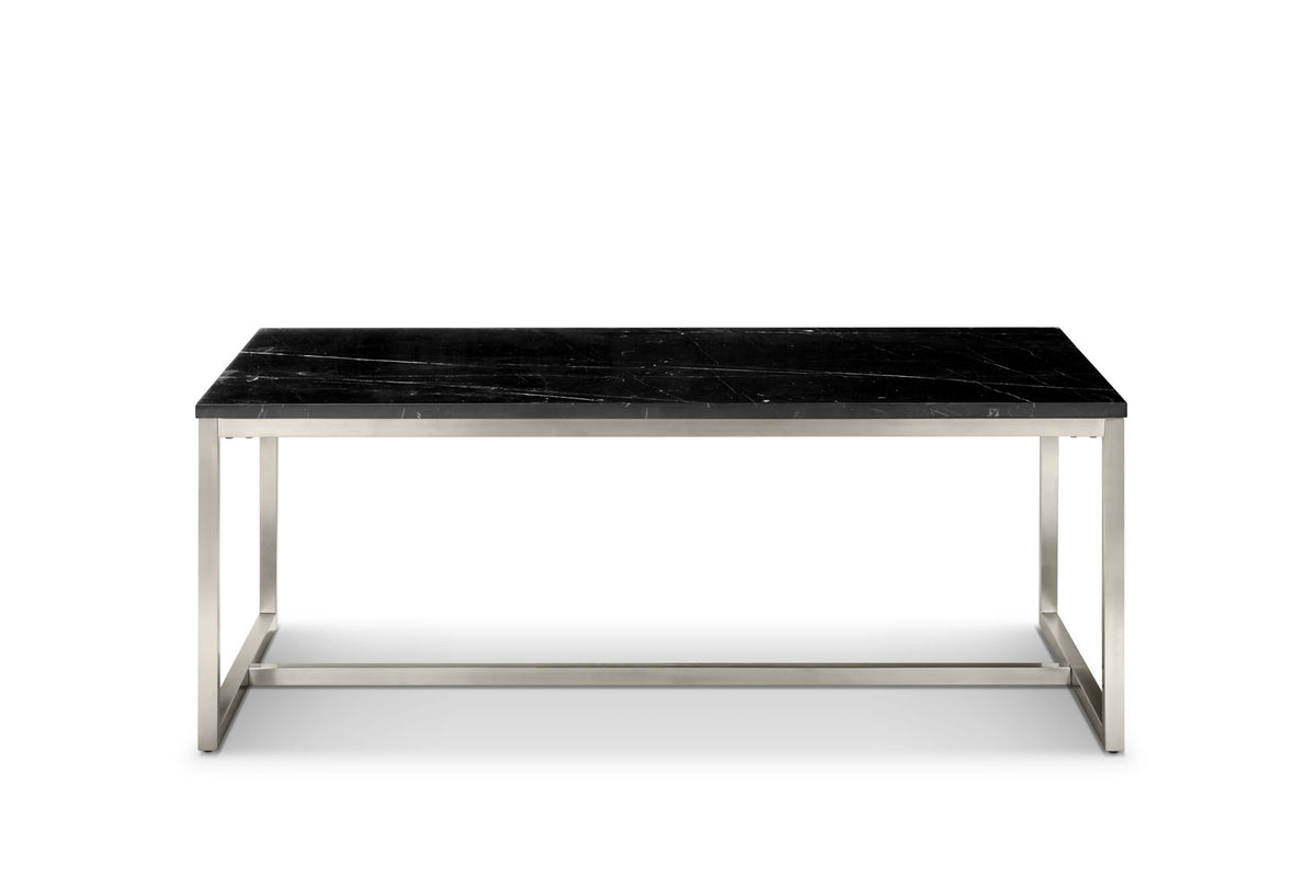 Kira - Rectangular Cocktail Table - Black Marble And Brushed Nickel - Premium Cocktail Tables from Magnussen Furniture - Just $699! Shop now at brett interiors