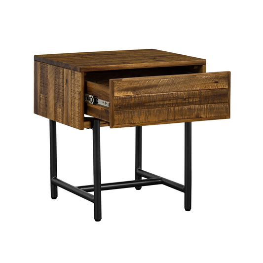 Cusco - Rustic Single Drawer Night Stand - Antique Acacia - Premium Accent Nightstands from Armen Living - Just $407.50! Shop now at brett interiors