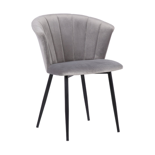 Lulu - Contemporary Dining Chair - Black Powder / Gray - Premium Side Chairs from Armen Living - Just $217.50! Shop now at brett interiors