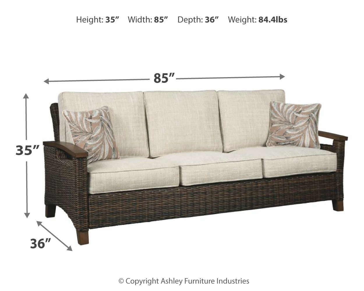 Paradise - Medium Brown - Sofa With Cushion - Premium Sofas from Ashley Furniture - Just $1863.13! Shop now at brett interiors