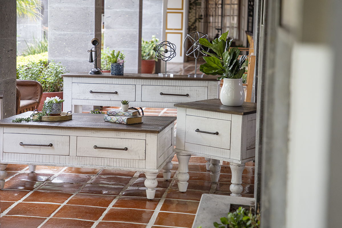 Rock Valley - Sofa Table - White / Brown - Premium Sofa Tables from International Furniture Direct - Just $900! Shop now at brett interiors