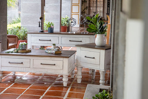 Rock Valley - Sofa Table - White / Brown - Premium Sofa Tables from International Furniture Direct - Just $900! Shop now at brett interiors