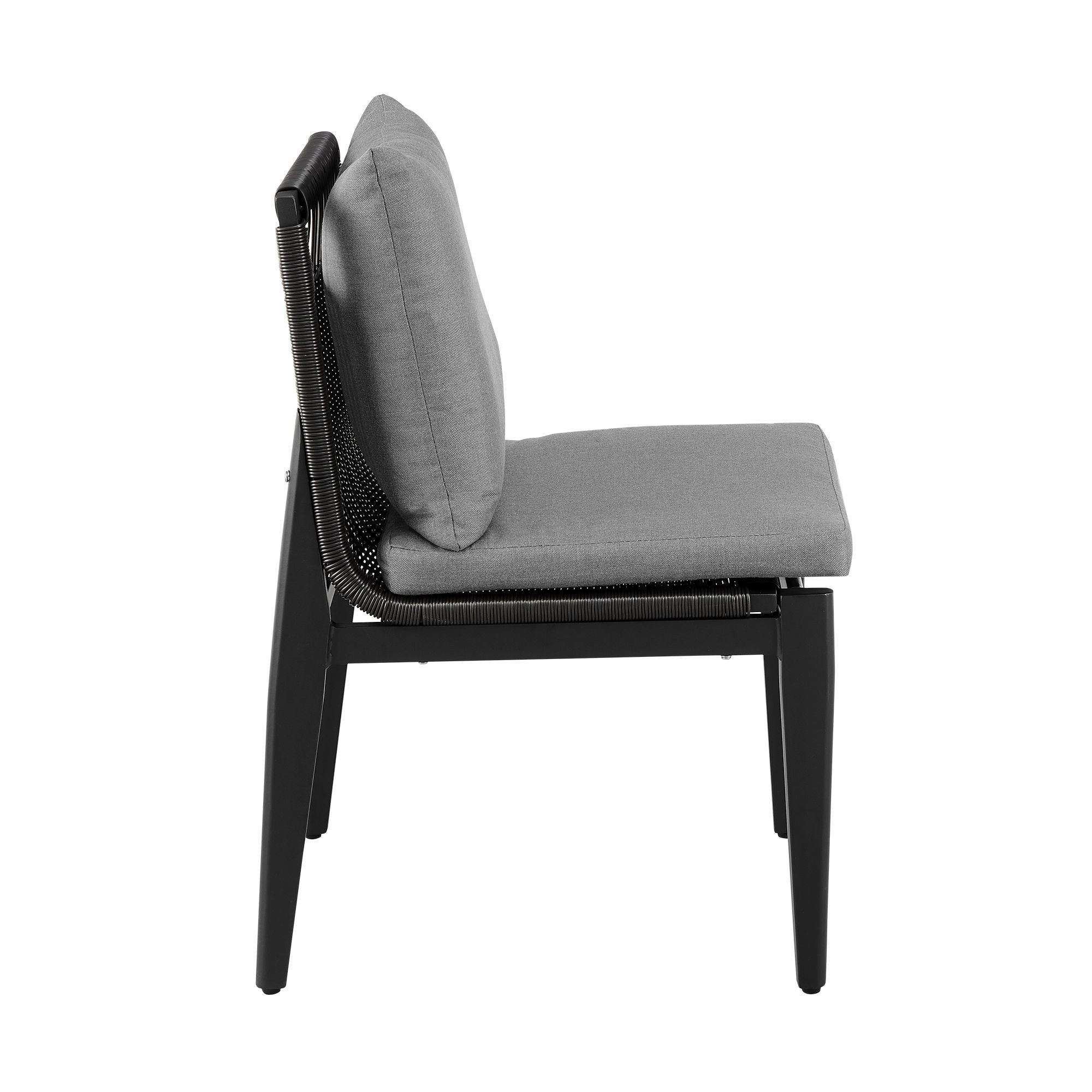 Cayman - Outdoor Patio 5 Piece Round Dining Table Set With Cushions - Gray - Premium 5 Piece Outdoor Sets from Armen Living - Just $3435! Shop now at brett interiors