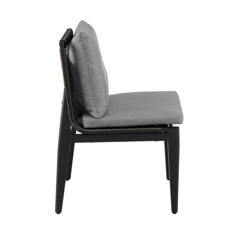 Cayman - Outdoor Patio 5 Piece Round Dining Table Set With Cushions - Gray - Premium 5 Piece Outdoor Sets from Armen Living - Just $3435! Shop now at brett interiors