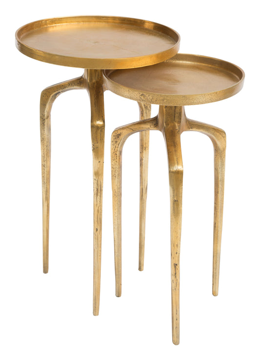Como - Accent Tables (Set of 2) - Antique Gold - Premium Table Sets from Zuo Modern - Just $925! Shop now at brett interiors