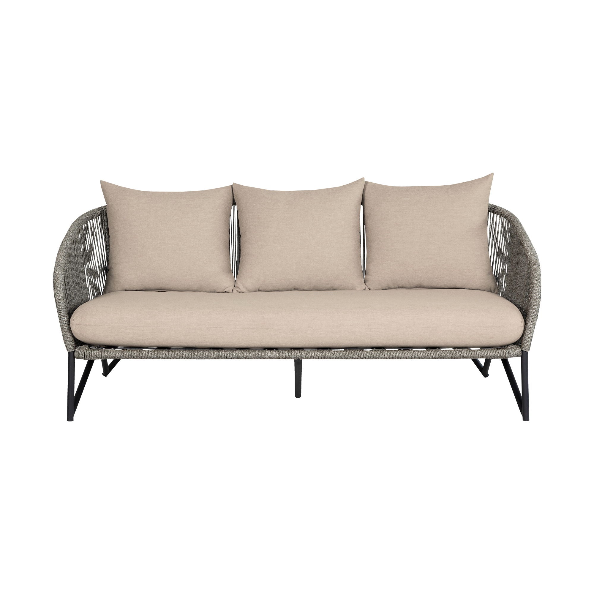 Benicia - Outdoor Patio Sofa - Gray / Taupe - Premium Sofas from Armen Living - Just $1912.50! Shop now at brett interiors