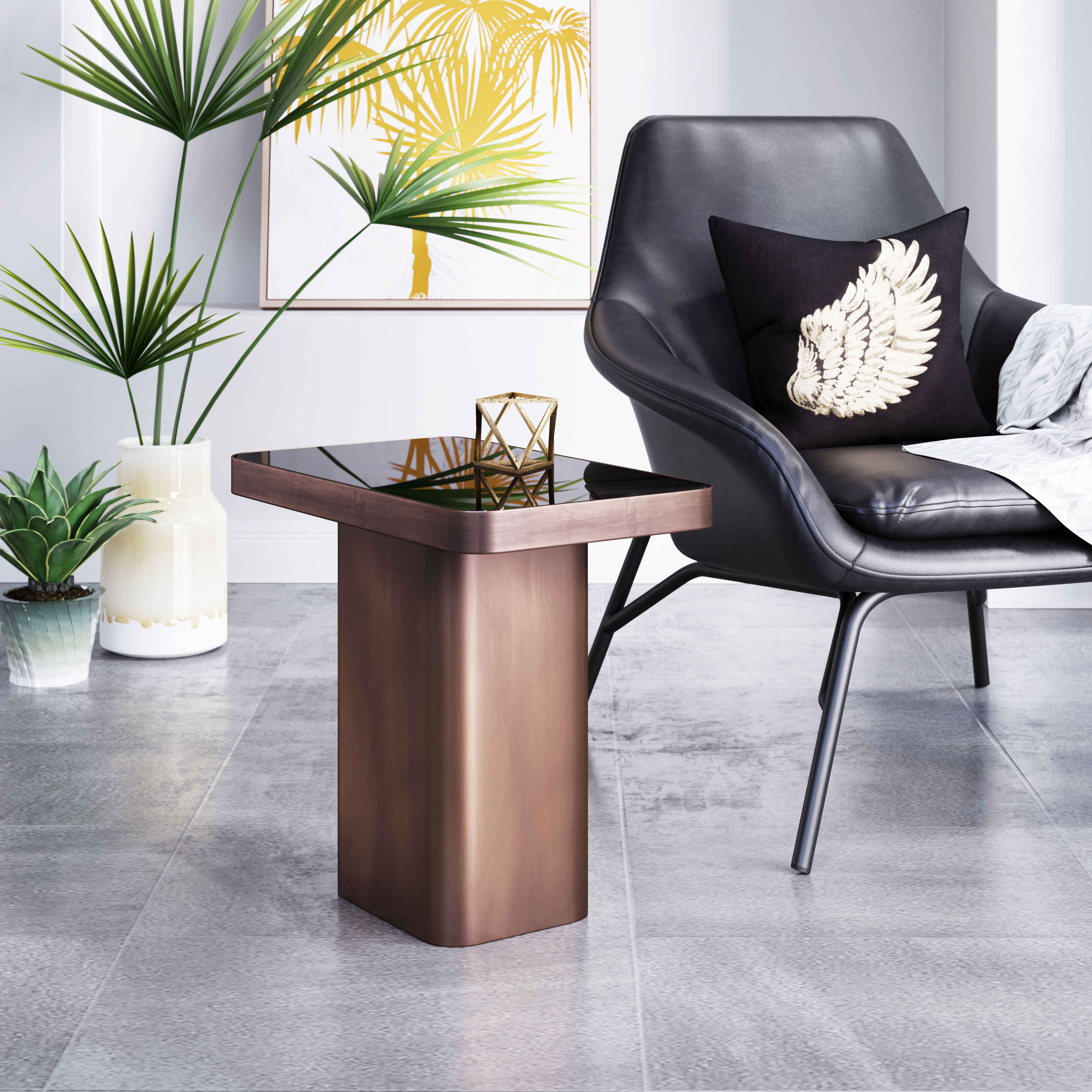 Marcos - Side Table - Black / Antique Bronze - Premium Side Tables from Zuo Modern - Just $425! Shop now at brett interiors