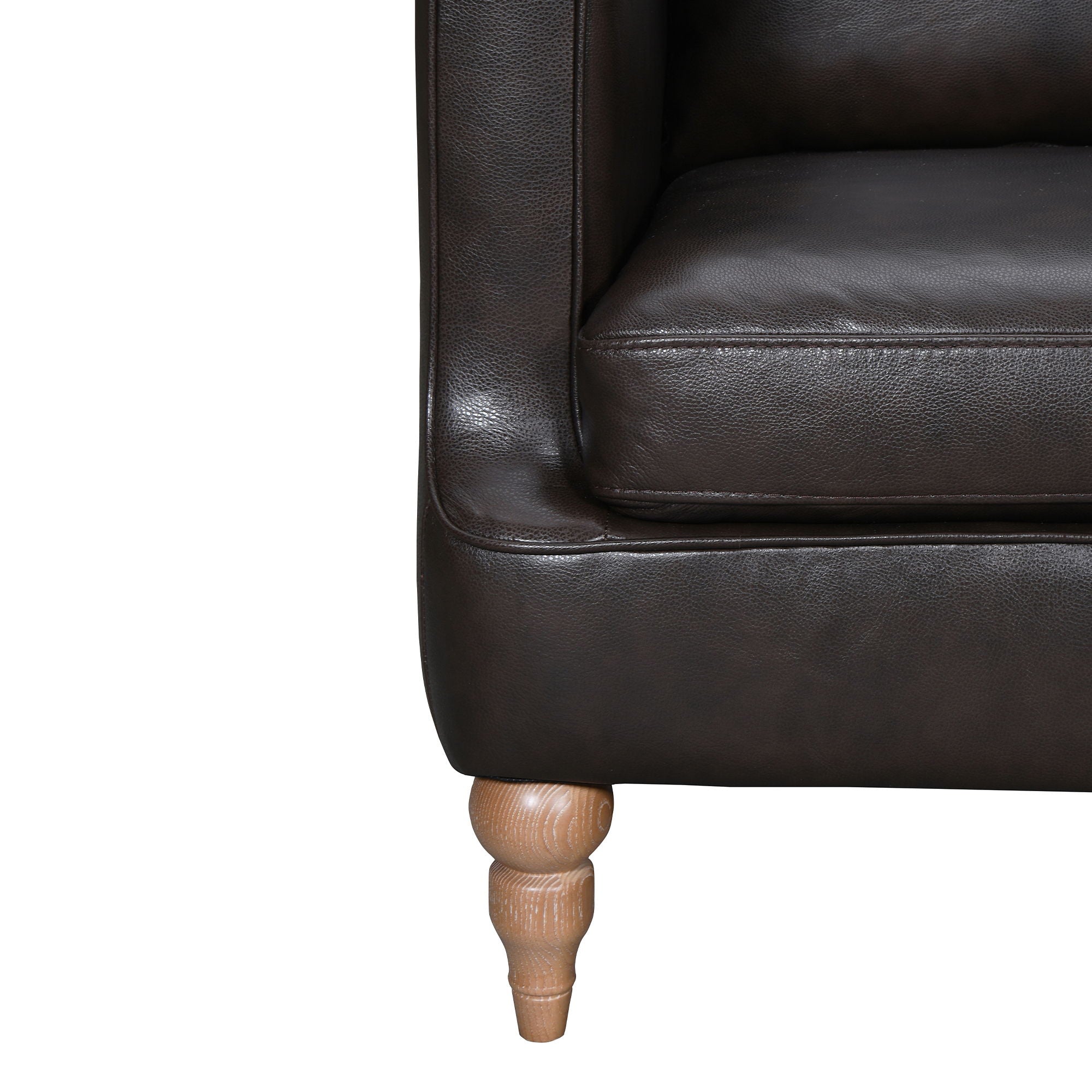 Vincenza - 85" Leather Sofa - Premium Stationary Sofas from Armen Living - Just $3940! Shop now at brett interiors