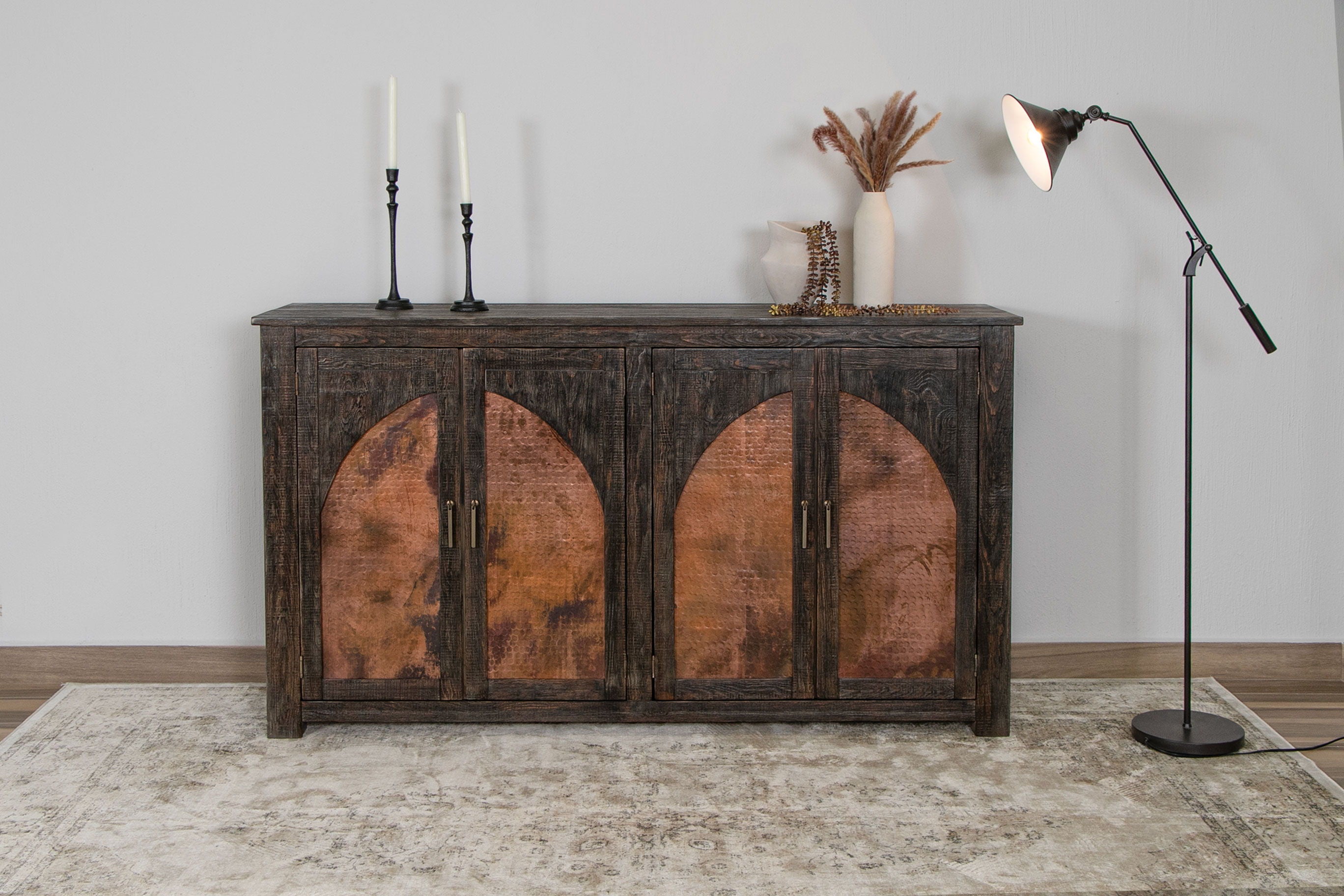 Blackburn - 4 Doors Console - Charred Brown - Premium TV Stands from International Furniture Direct - Just $1497.50! Shop now at brett interiors