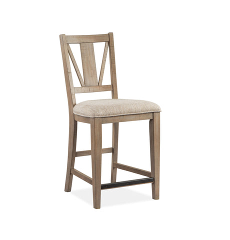 Paxton Place - Counter Chair With Upholstered Seat (Set of 2) - Dovetail Grey - Premium Chair Sets from Magnussen Furniture - Just $605! Shop now at brett interiors