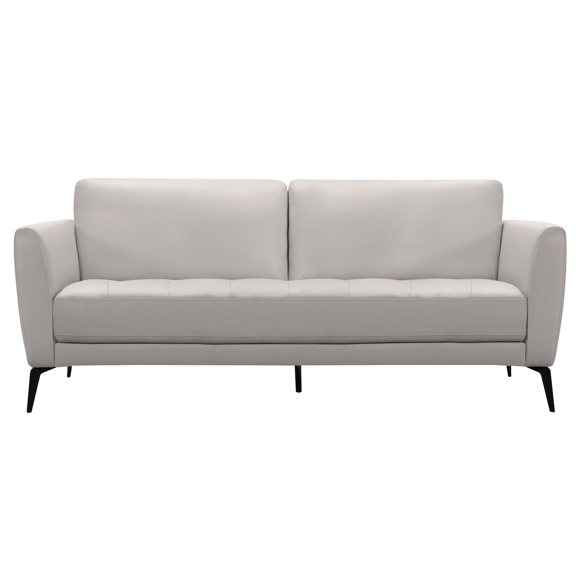 Hope - Contemporary Sofa Genuine Leather - Dove Gray / Black - Premium Stationary Sofas from Armen Living - Just $2910! Shop now at brett interiors
