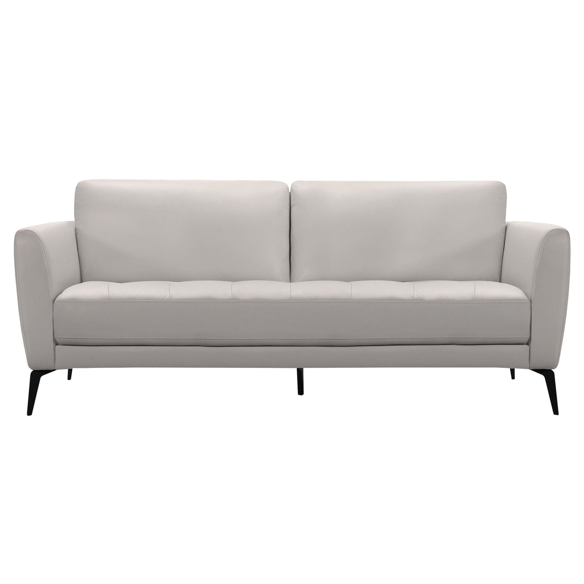 Hope - Contemporary Sofa Genuine Leather - Dove Gray / Black - Premium Stationary Sofas from Armen Living - Just $2910! Shop now at brett interiors