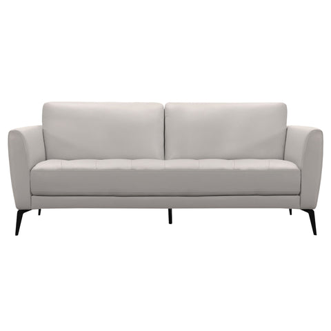 Hope - Contemporary Sofa Genuine Leather - Dove Gray / Black - Premium Stationary Sofas from Armen Living - Just $2910! Shop now at brett interiors