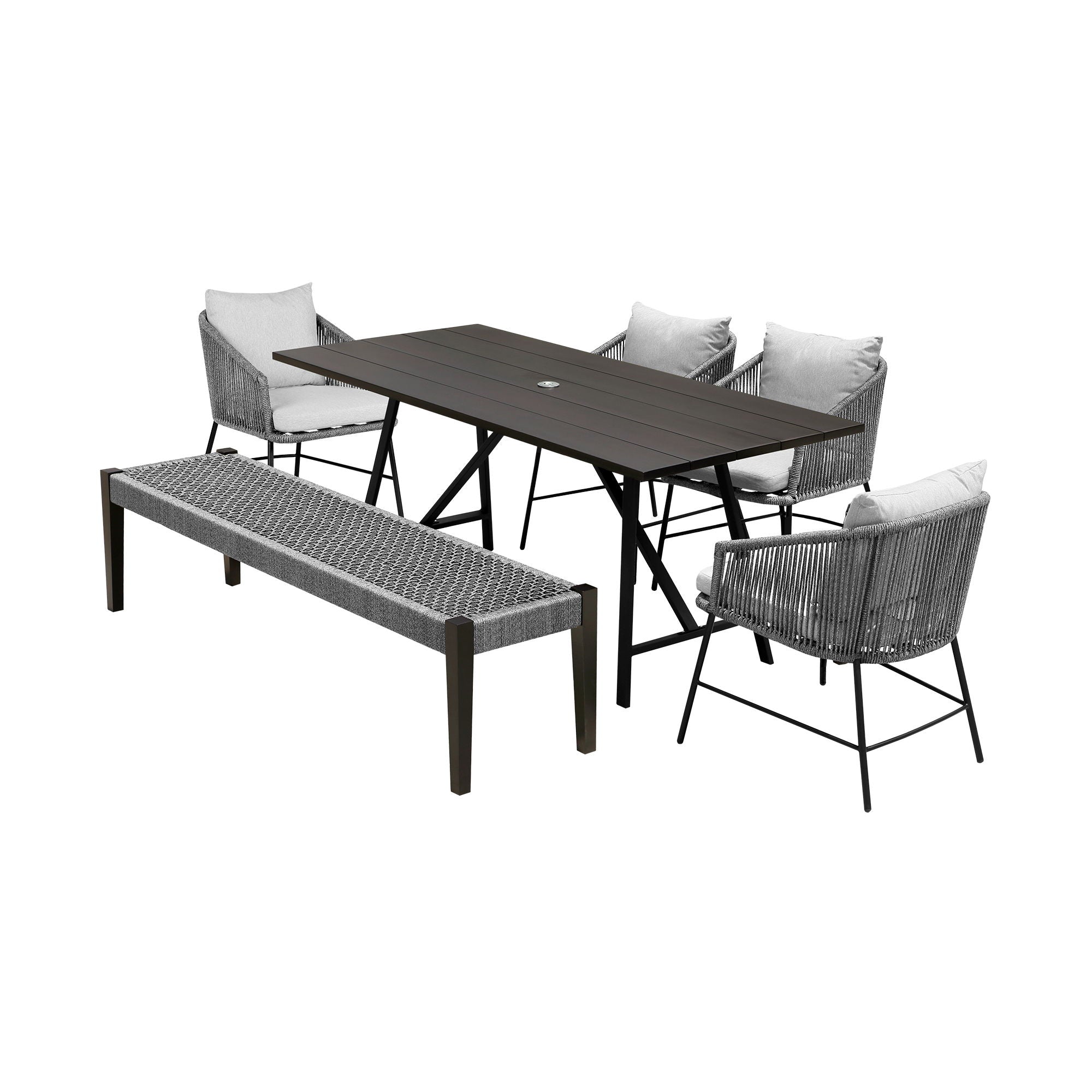 Frinton And Calica And Camino - Outdoor Dining Set - Premium 5 Piece Outdoor Sets from Armen Living - Just $4292.50! Shop now at brett interiors
