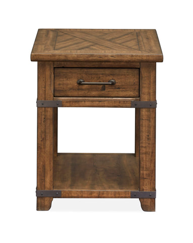Chesterfield - Rectangular End Table - Farmhouse Timber - Premium End Tables from Magnussen Furniture - Just $625! Shop now at brett interiors