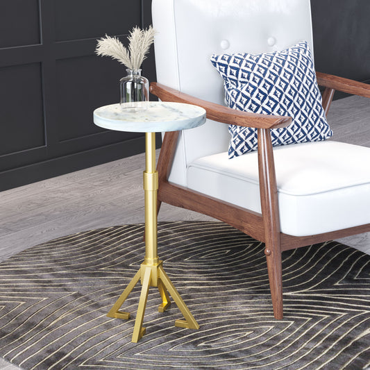 Maurice - Side Table - White / Gold - Premium Chair Side Tables from Zuo Modern - Just $425! Shop now at brett interiors