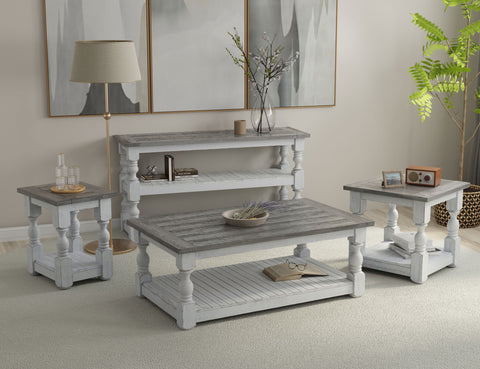 Stone - Sofa Table - Antiqued Ivory / Weathered Gray - Premium Sofa Tables from International Furniture Direct - Just $715! Shop now at brett interiors
