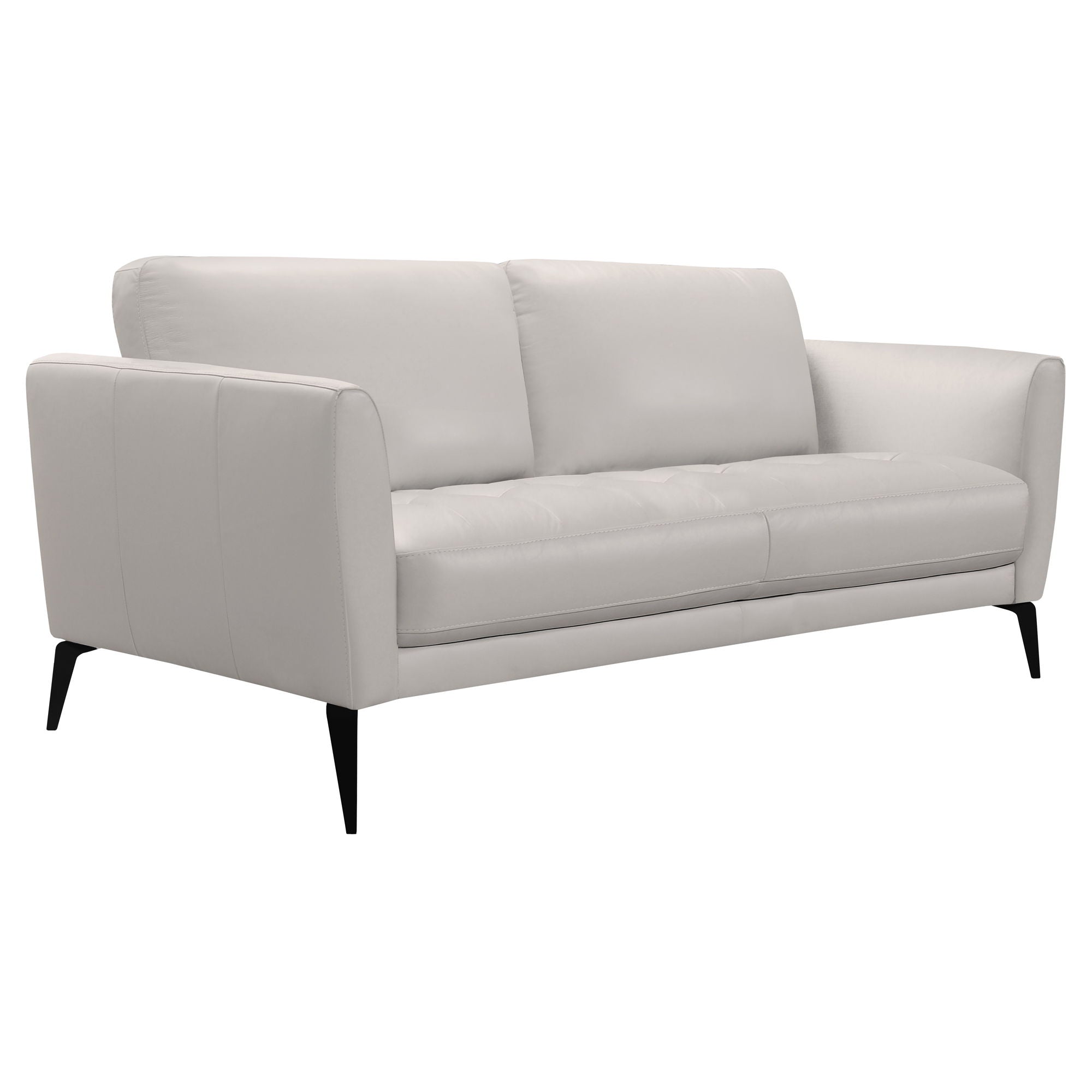 Hope - Contemporary Sofa Genuine Leather - Dove Gray / Black - Premium Stationary Sofas from Armen Living - Just $2910! Shop now at brett interiors