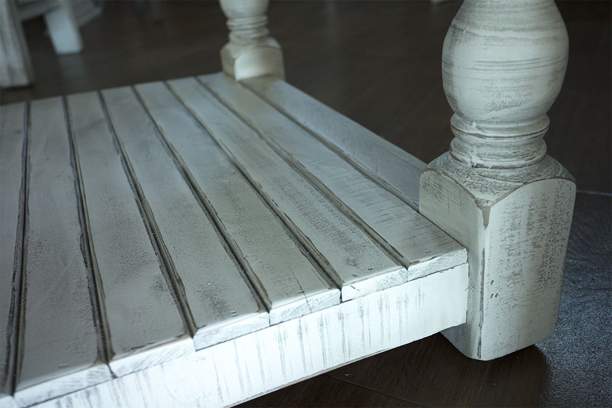 Stone - Sofa Table - Antiqued Ivory / Weathered Gray - Premium Sofa Tables from International Furniture Direct - Just $715! Shop now at brett interiors