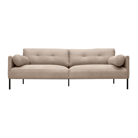 Michalina - 84" Fabric Sofa With Black Metal Legs - Premium Stationary Sofas from Armen Living - Just $1932.50! Shop now at brett interiors