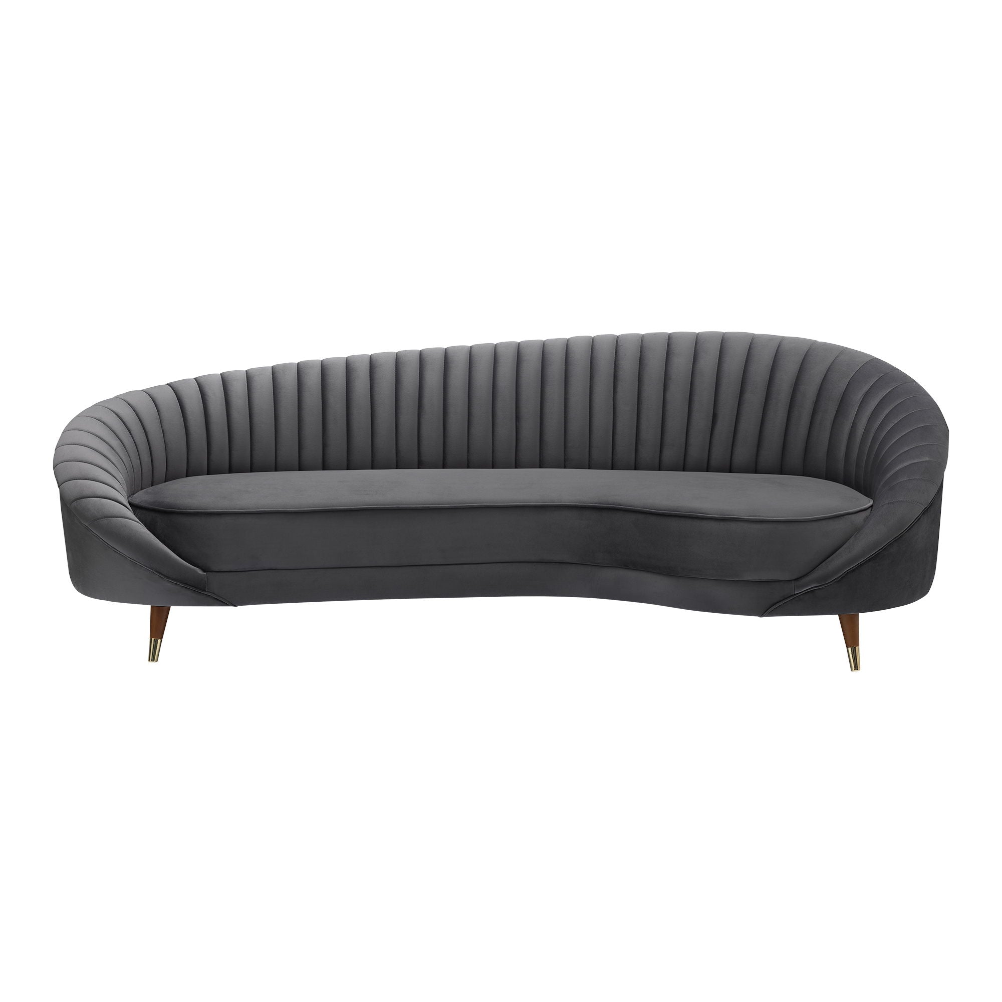 Karisma - Curved Velvet Sofa - Premium Stationary Sofas from Armen Living - Just $1965! Shop now at brett interiors