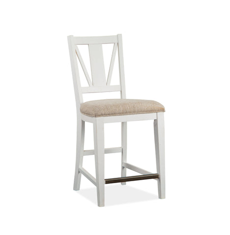 Heron Cove - Counter Chair With Upholstered Seat (Set of 2) - Chalk White - Premium Chair Sets from Magnussen Furniture - Just $605! Shop now at brett interiors