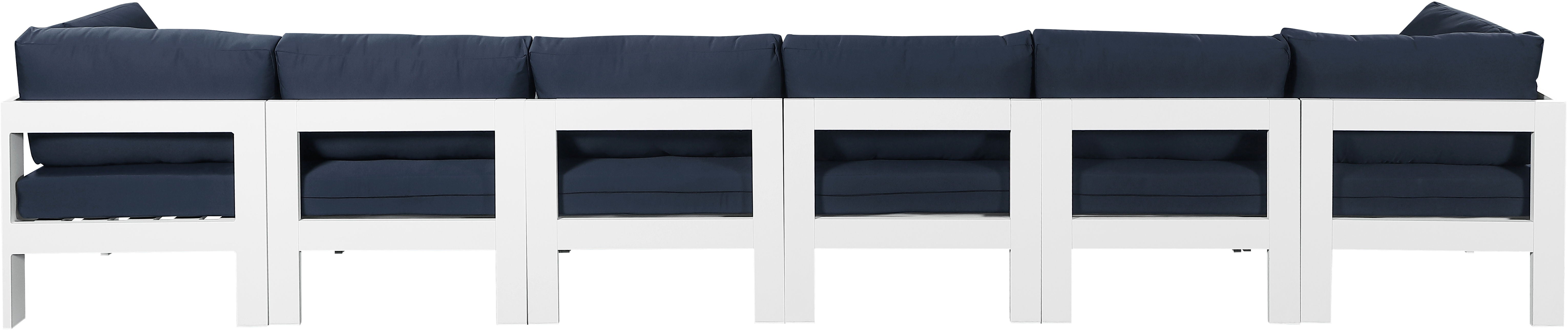 Nizuc - Outdoor Patio Modular Sofa With Frame - Navy - Premium Sofas from Meridian Furniture - Just $5375! Shop now at brett interiors