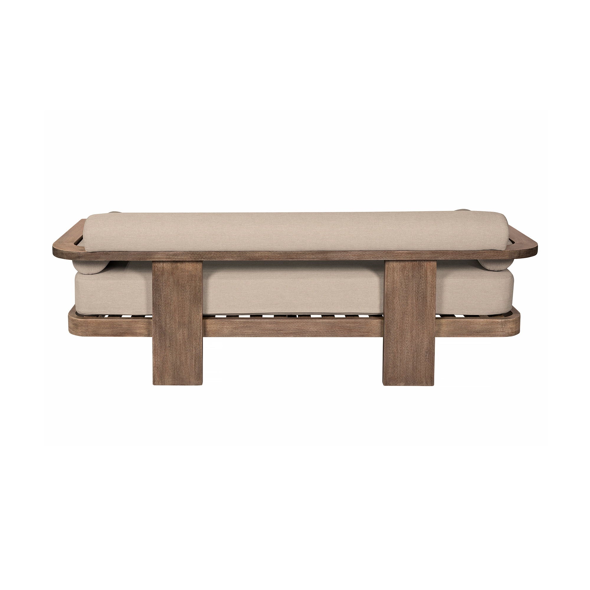 Relic - Outdoor Patio Sofa - Weathered Eucalyptus / Taupe - Premium Sofas from Armen Living - Just $2395! Shop now at brett interiors