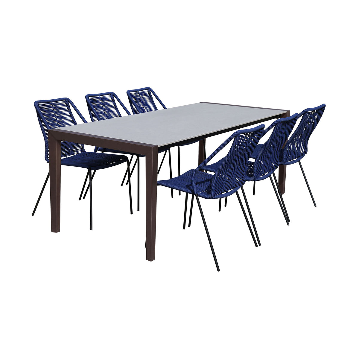 Fineline And Clip - Indoor / Outdoor Dining Set - Premium 7 Piece Outdoor Sets from Armen Living - Just $1672.50! Shop now at brett interiors