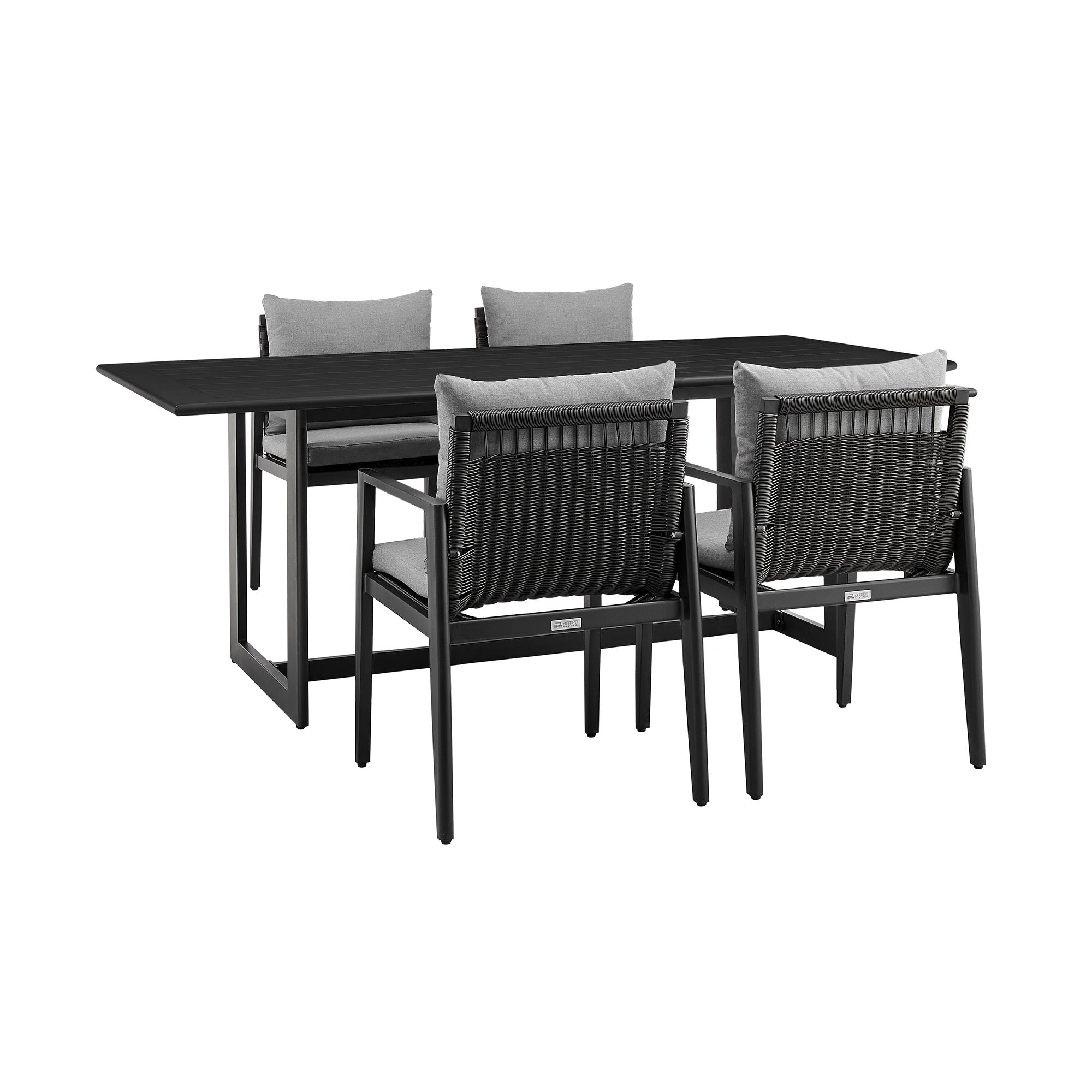 Cayman - Outdoor Patio Dining Table Set With Cushions - Premium 5 Piece Outdoor Sets from Armen Living - Just $4087.50! Shop now at brett interiors