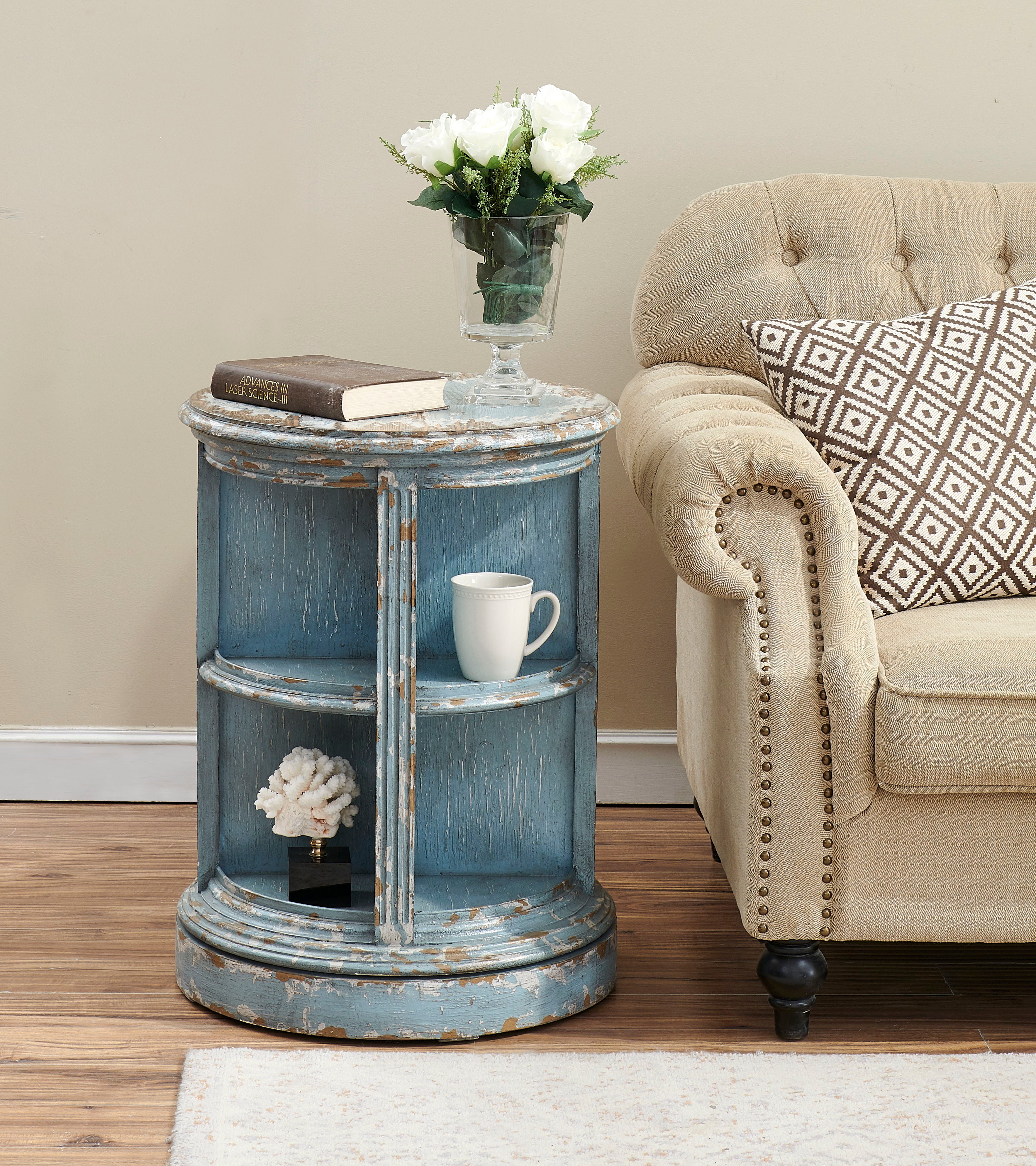 Skylar - Swivel Accent Table - Burton Aged Blue / Tan - Premium Accent Tables from Coast2Coast Home - Just $1567.50! Shop now at brett interiors