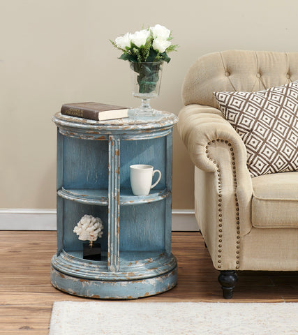 Skylar - Swivel Accent Table - Burton Aged Blue / Tan - Premium Accent Tables from Coast2Coast Home - Just $1567.50! Shop now at brett interiors