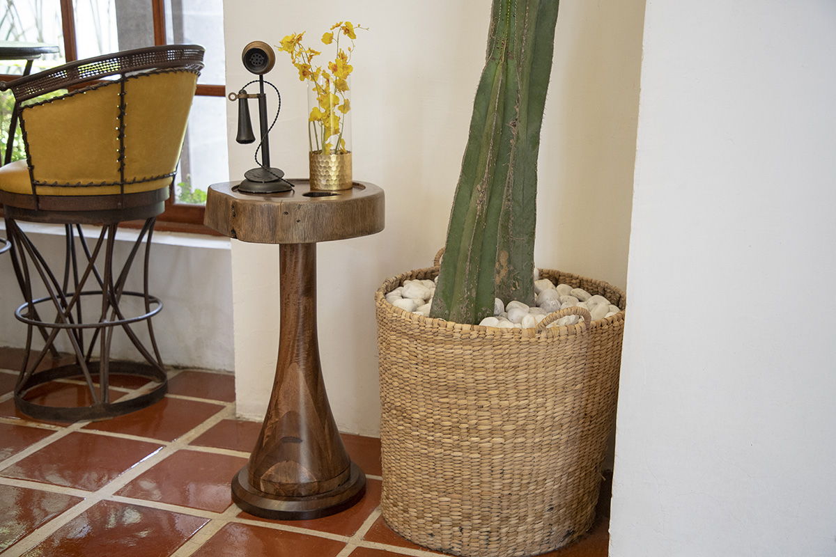 Vivo - Martini Table With Wooden Base - Natural Two Tone - Premium Side Tables from International Furniture Direct - Just $495! Shop now at brett interiors