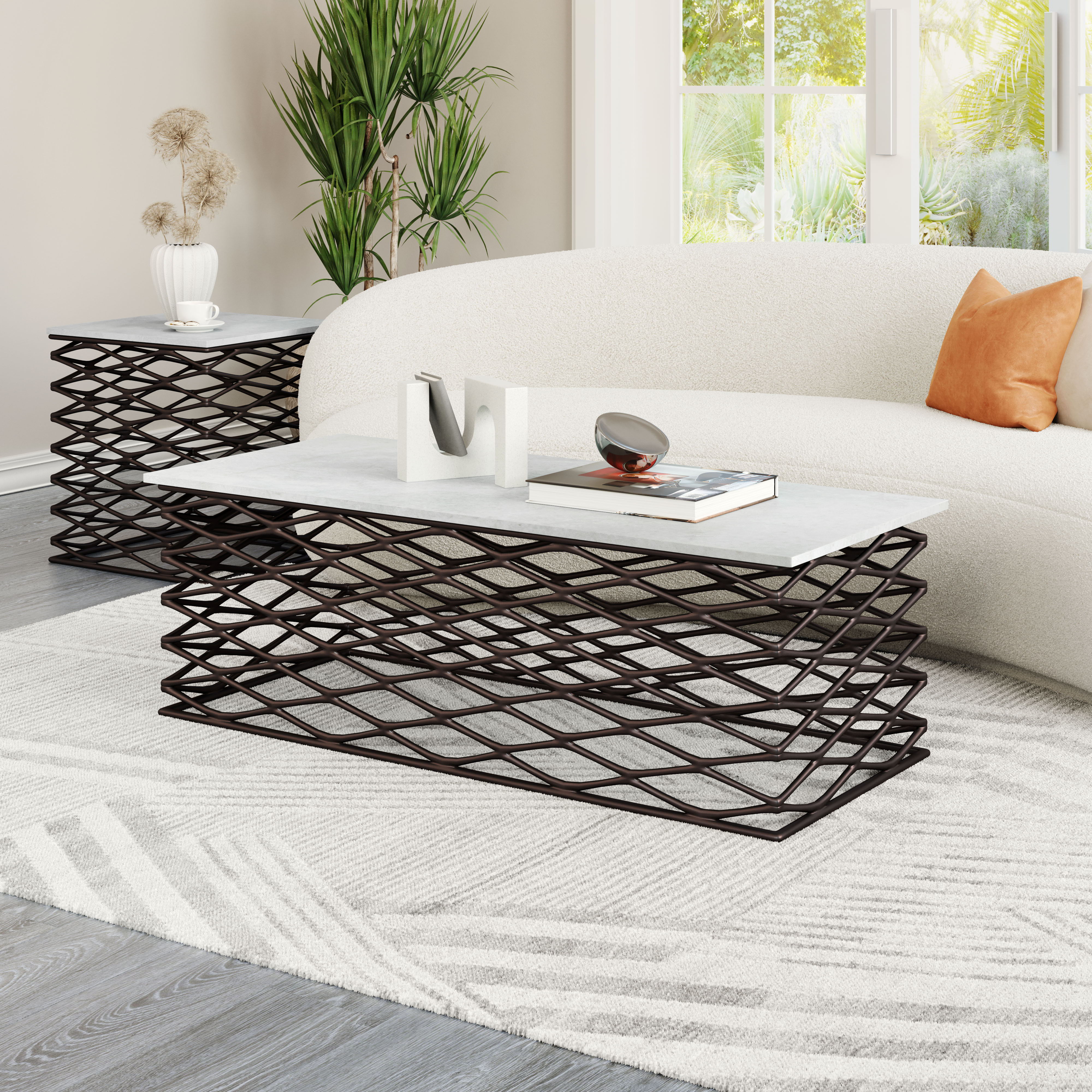 Duchess - Coffee Table - White / Antique Bronze - Premium Coffee Tables from Zuo Modern - Just $2500! Shop now at brett interiors