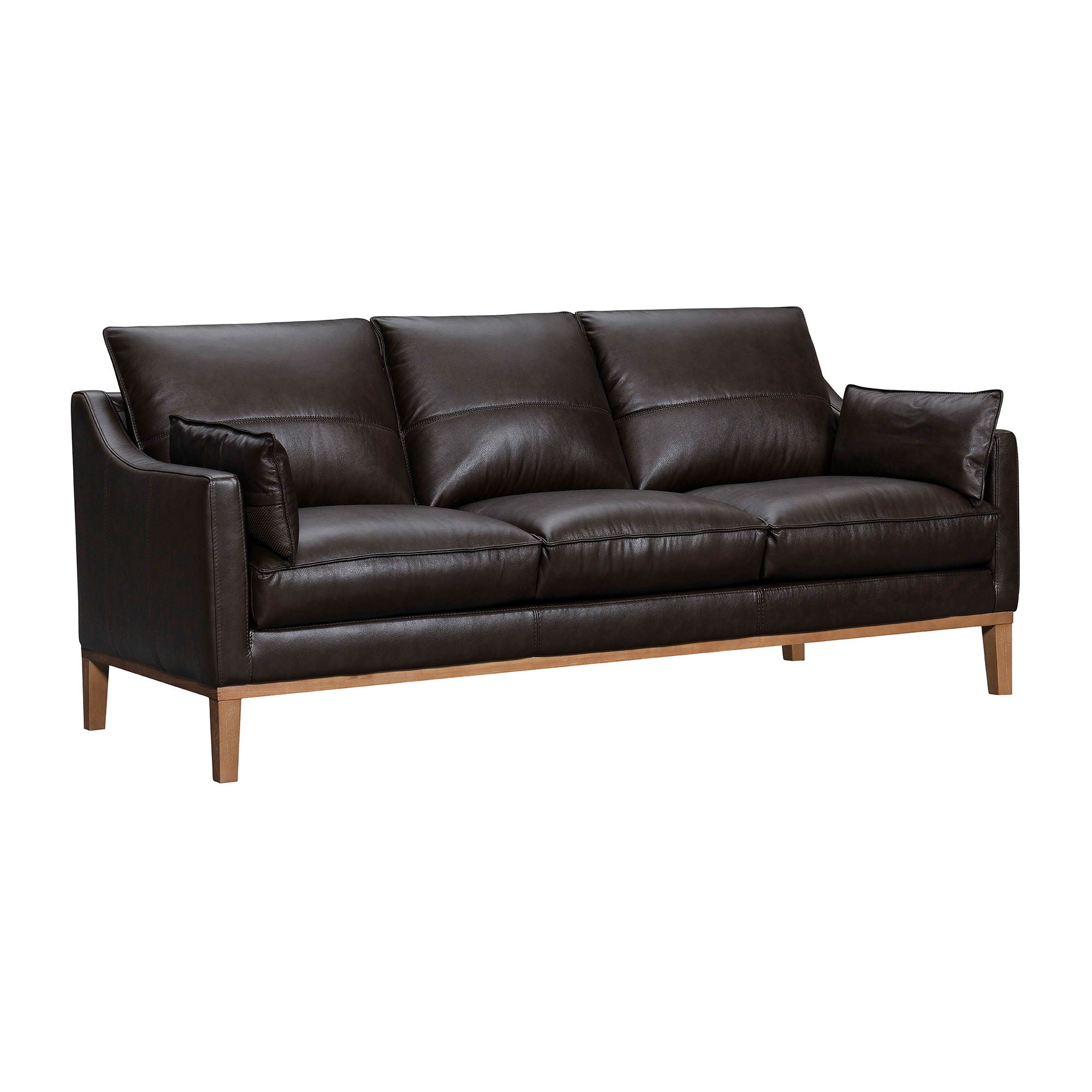 Pompeii - 87" Leather Sofa - Premium Stationary Sofas from Armen Living - Just $4347.50! Shop now at brett interiors