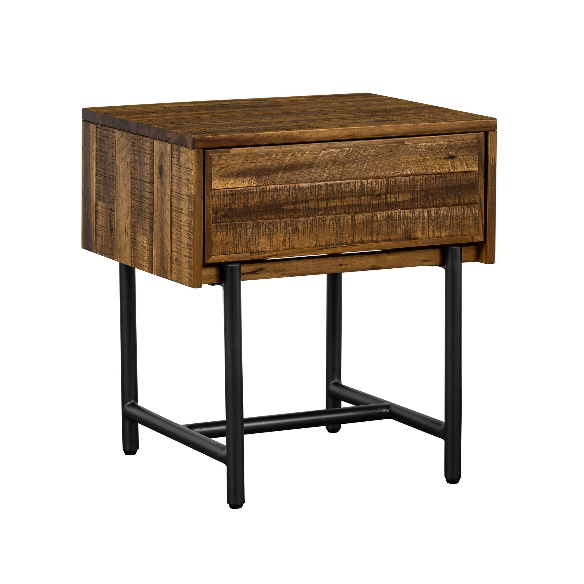 Cusco - Rustic Single Drawer Night Stand - Antique Acacia - Premium Accent Nightstands from Armen Living - Just $407.50! Shop now at brett interiors