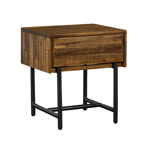 Cusco - Rustic Single Drawer Night Stand - Antique Acacia - Premium Accent Nightstands from Armen Living - Just $407.50! Shop now at brett interiors