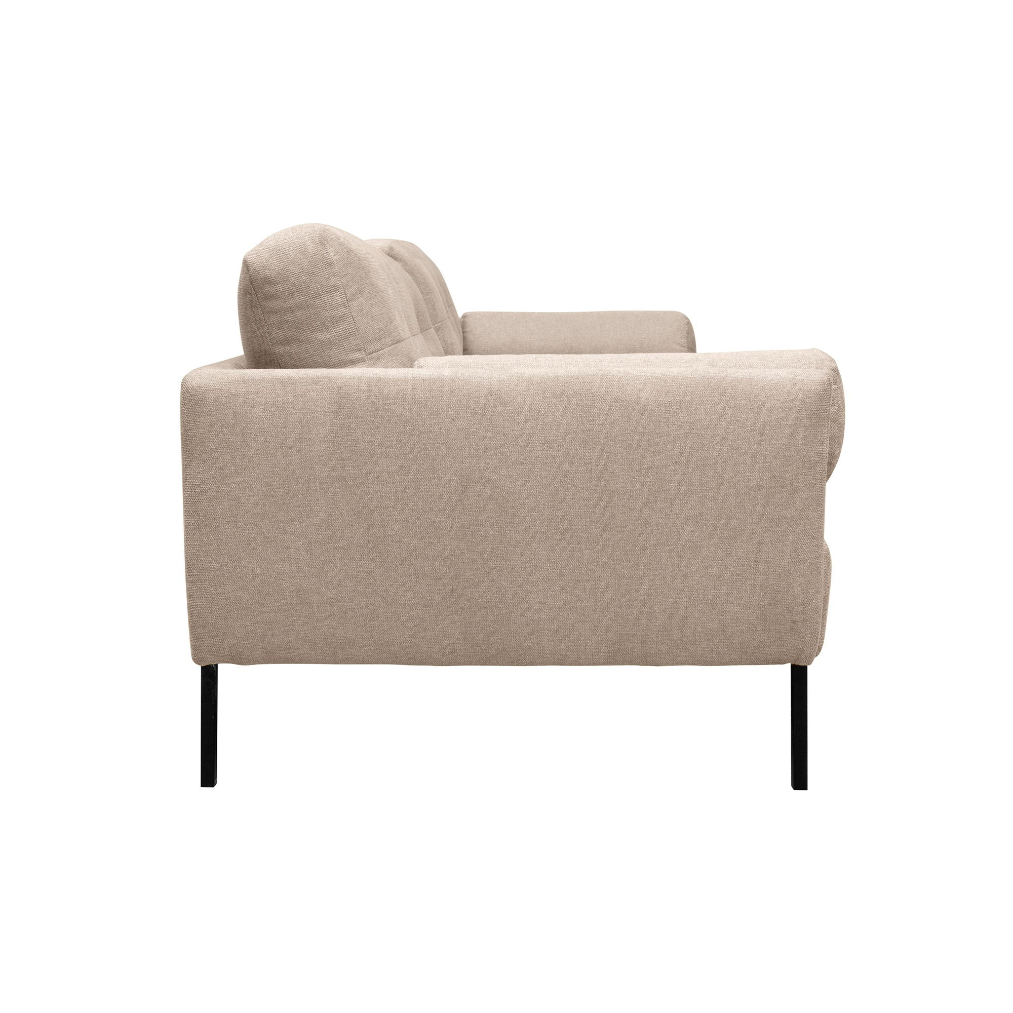 Michalina - 84" Fabric Sofa With Black Metal Legs - Premium Stationary Sofas from Armen Living - Just $1932.50! Shop now at brett interiors