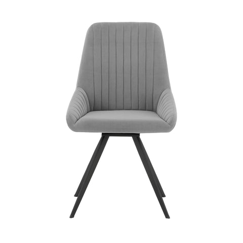 Alison - Swivel Velvet And Metal Dining Room Chairs (Set of 2) - Gray - Premium Chair Sets from Armen Living - Just $515! Shop now at brett interiors