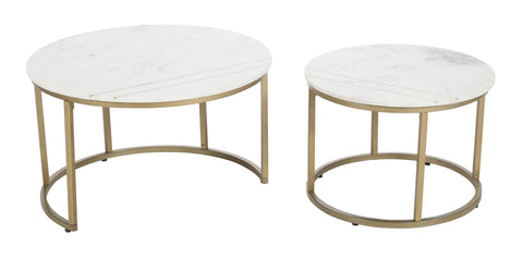 Kayla - Nesting Cocktail Table (Set of 2) - White / Gold - Premium Nesting Tables from Coast2Coast Home - Just $1485! Shop now at brett interiors