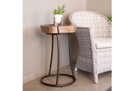 Vivo - Martini Table With Iron Base - Natural Two Tone - Premium Side Tables from International Furniture Direct - Just $402.50! Shop now at brett interiors