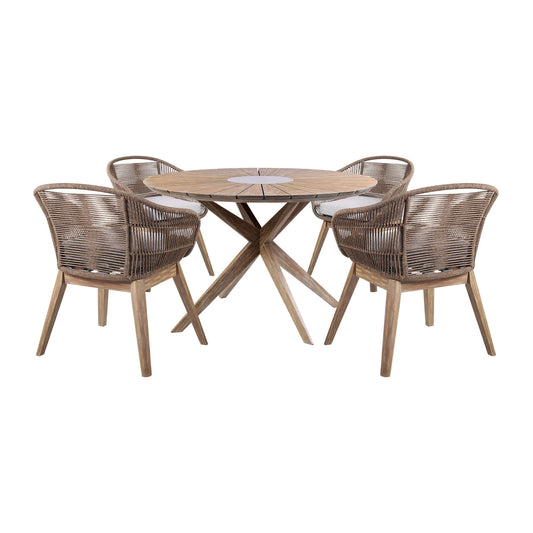 Oasis Tutti Frutti - Outdoor Patio Round Dining Set - Premium 5 Piece Outdoor Sets from Armen Living - Just $3470! Shop now at brett interiors