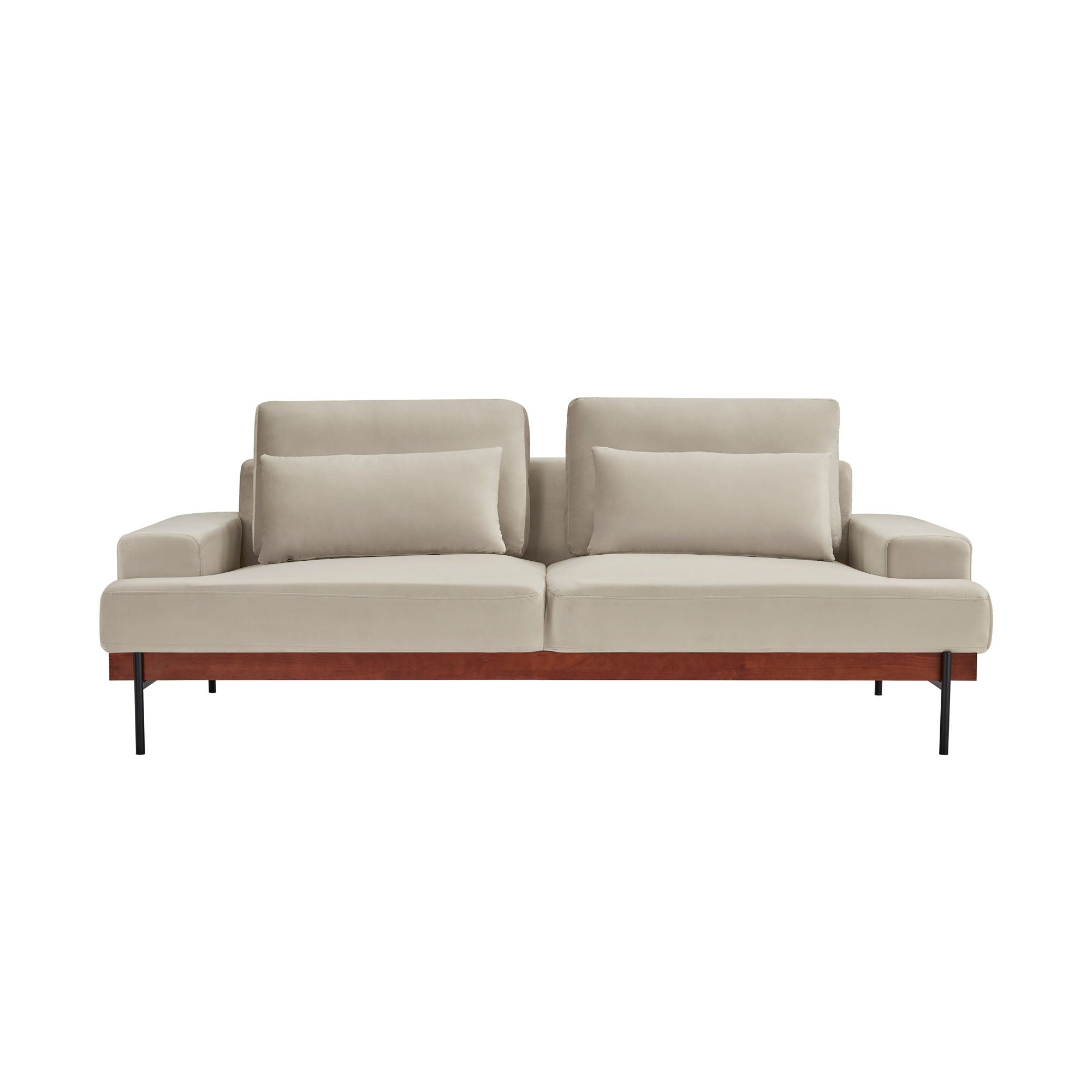 Monet - Mid-Century Modern Velvet Sofa - Premium Stationary Sofas from Armen Living - Just $1825! Shop now at brett interiors