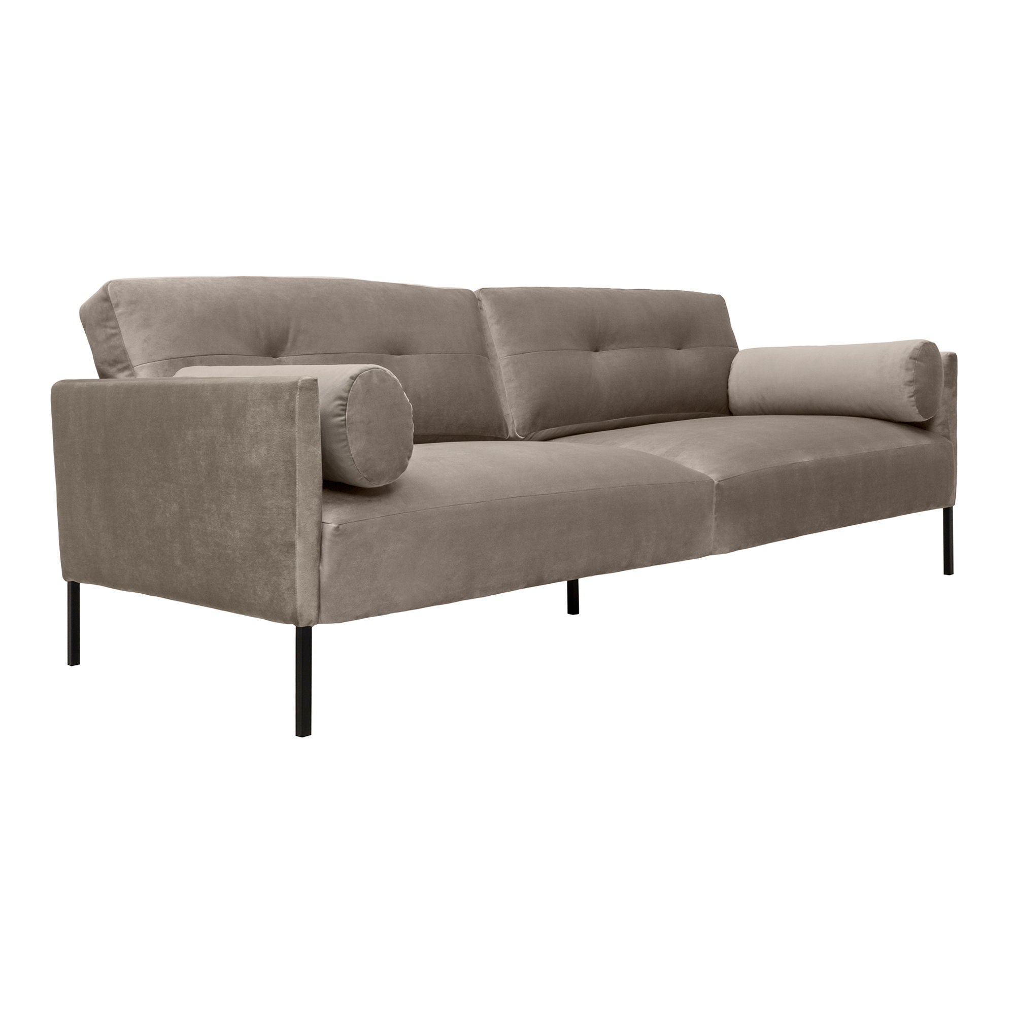 Michalina - 84" Fabric Sofa With Black Metal Legs - Premium Stationary Sofas from Armen Living - Just $1932.50! Shop now at brett interiors