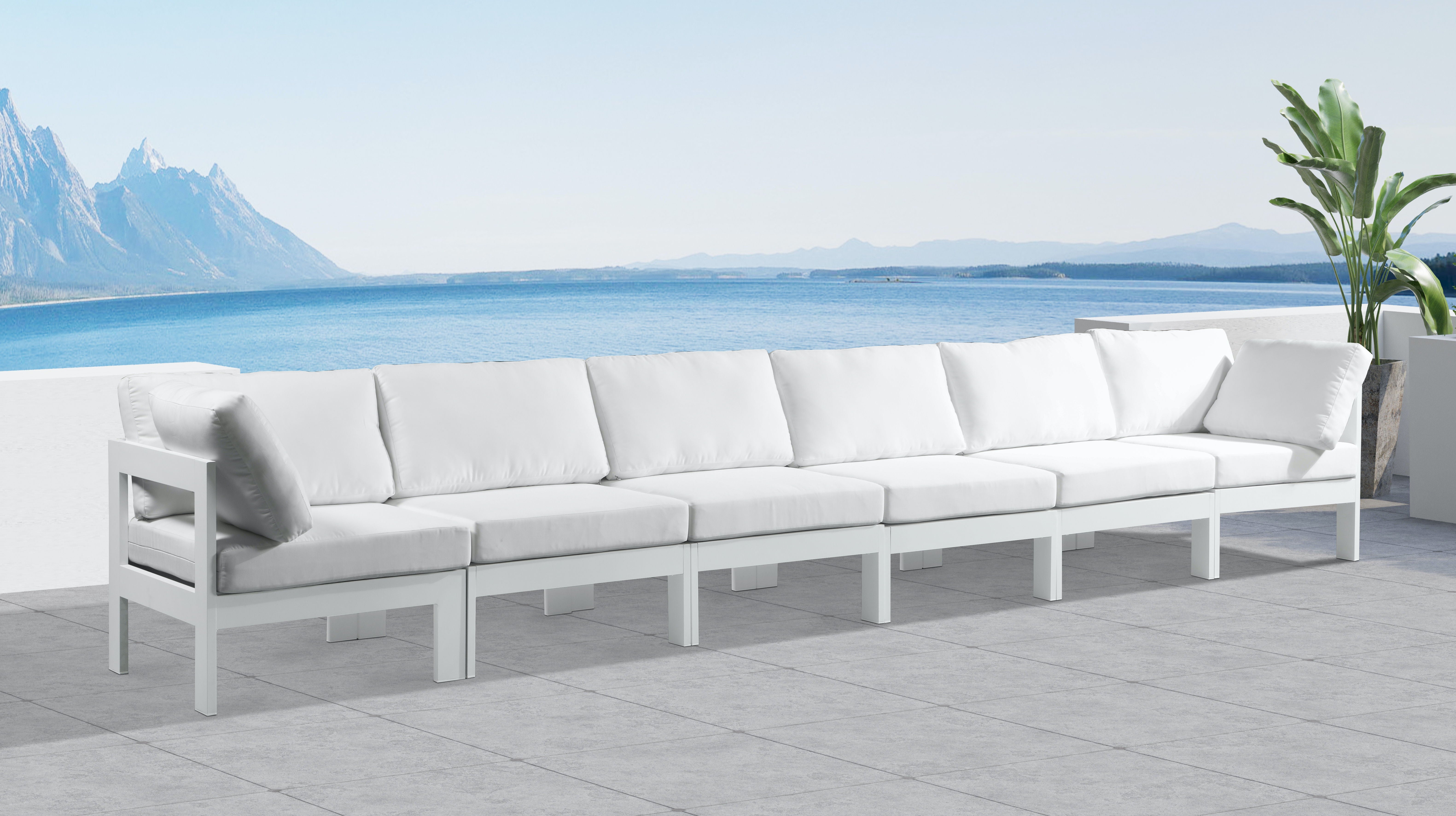 Nizuc - Outdoor Patio Modular Sofa With Frame - White - With Frame - Premium Sofas from Meridian Furniture - Just $5375! Shop now at brett interiors