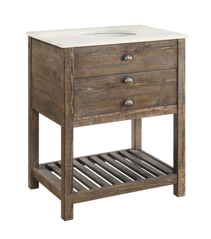 Anne - One Drawer Single Vanity Sink - Cayhill Distressed Brown - Premium Vanities from Coast2Coast Home - Just $3217.50! Shop now at brett interiors