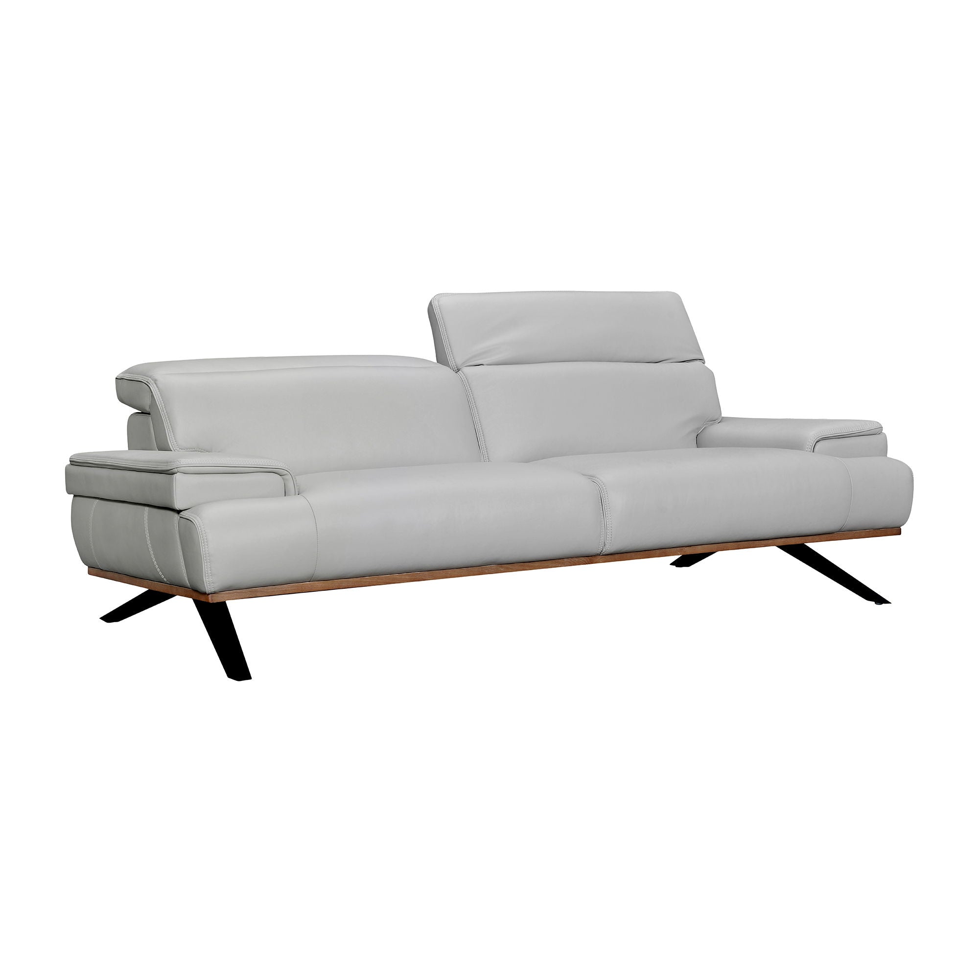 Prato - Leather Sofa - Dove Gray - Premium Stationary Sofas from Armen Living - Just $5147.50! Shop now at brett interiors
