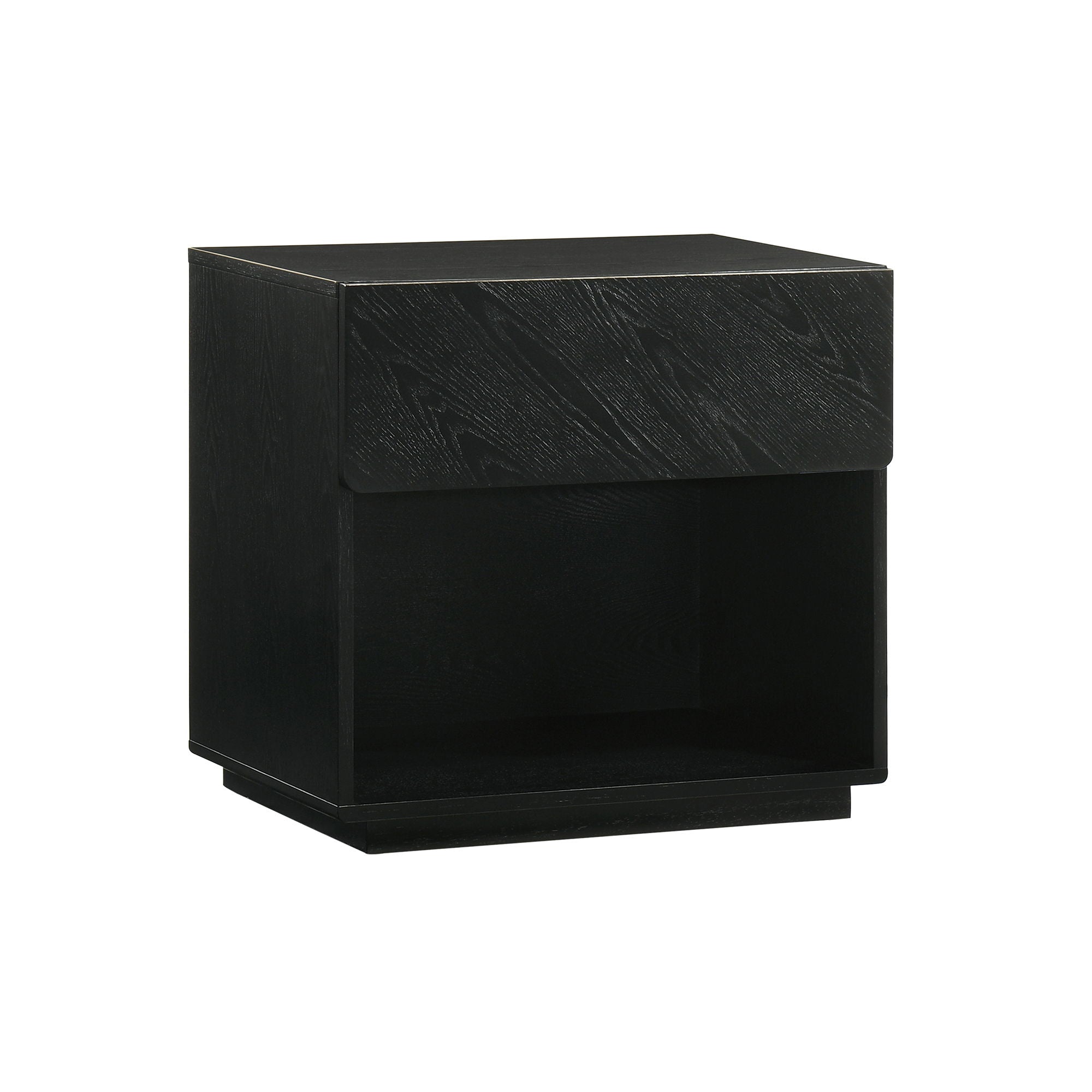 Petra - 1 Drawer Wood Nightstand - Black - Premium Accent Nightstands from Armen Living - Just $377.50! Shop now at brett interiors